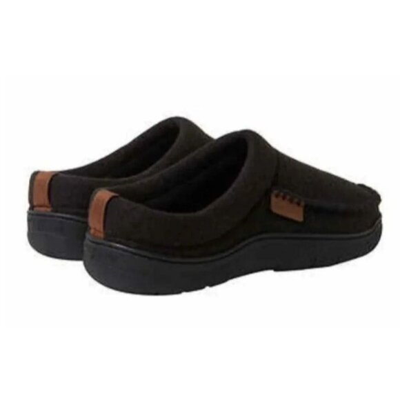 New Dearfoams 7/8 Men's Wool Slippers Slip-on Loafer House Winter Shoes Leisure - Picture 4 of 10